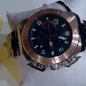 Invicta 30758 mens pro dive two tone case blue dia